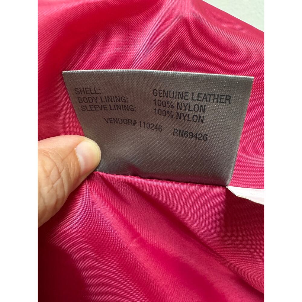 Wilsons Leather Magenta Pink Zip-Front Leather Jacket - Plus Size 3X - Picture 4 of 9